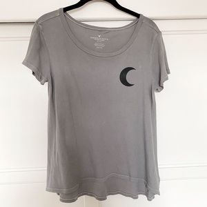American Eagle Moon T Shirt with Zodiac Astrology Back